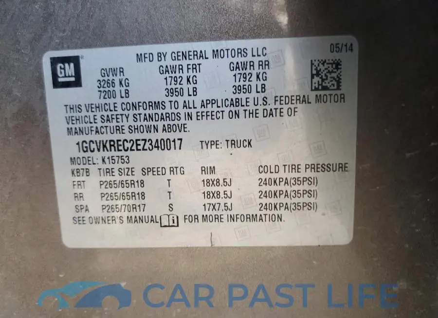 1GCVKREC2EZ340017# 13