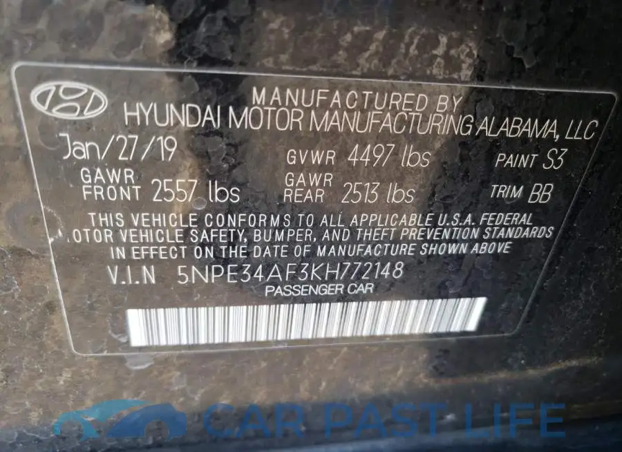 5NPE34AF3KH772148# 12