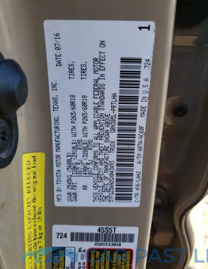 5TFGZ5AN2GX043493# 13