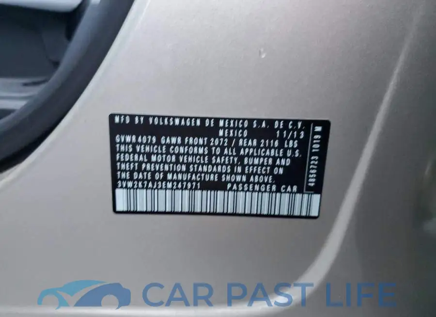 3VW2K7AJ3EM247971# 12