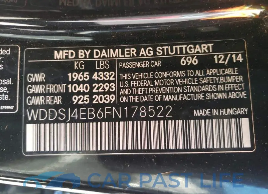 WDDSJ4EB6FN178522# 10