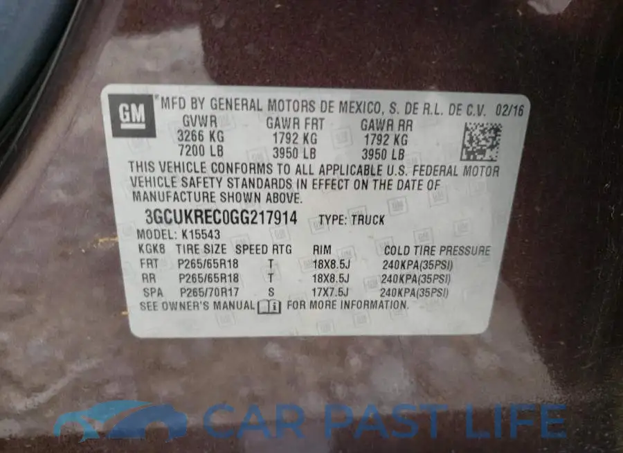 3GCUKREC0GG217914# 10