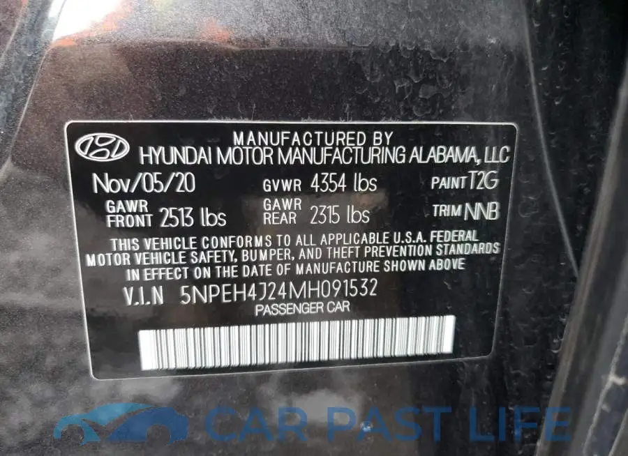 5NPEH4J24MH091532# 12