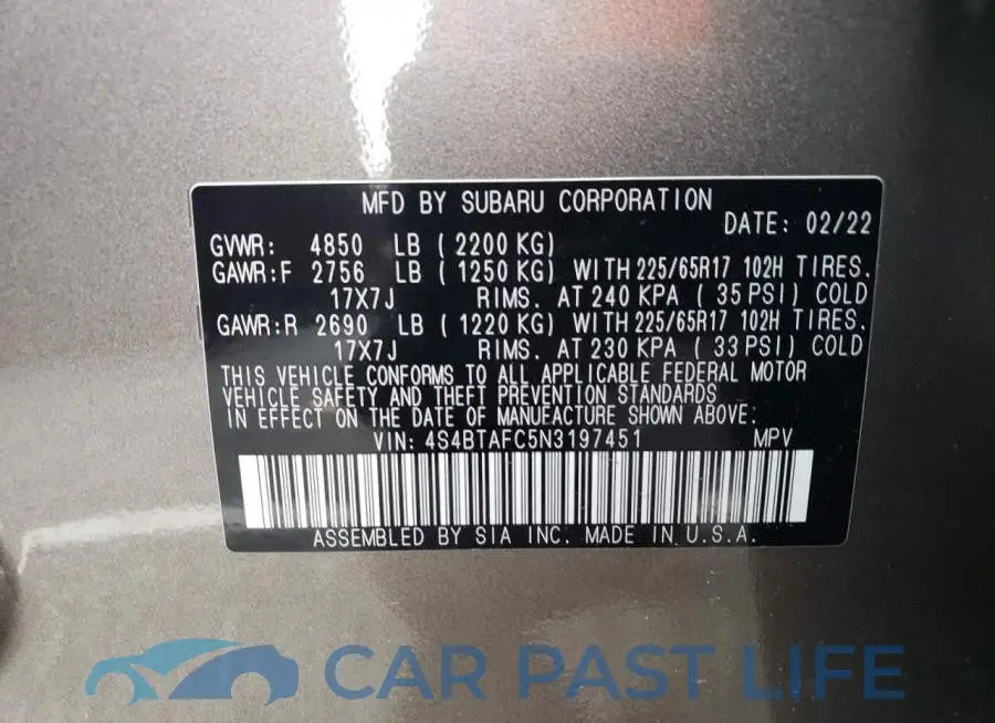 4S4BTAFC5N3197451# 12