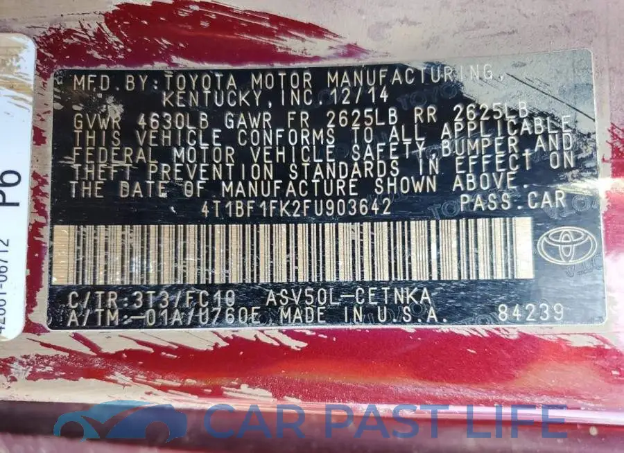 4T1BF1FK2FU903642# 12
