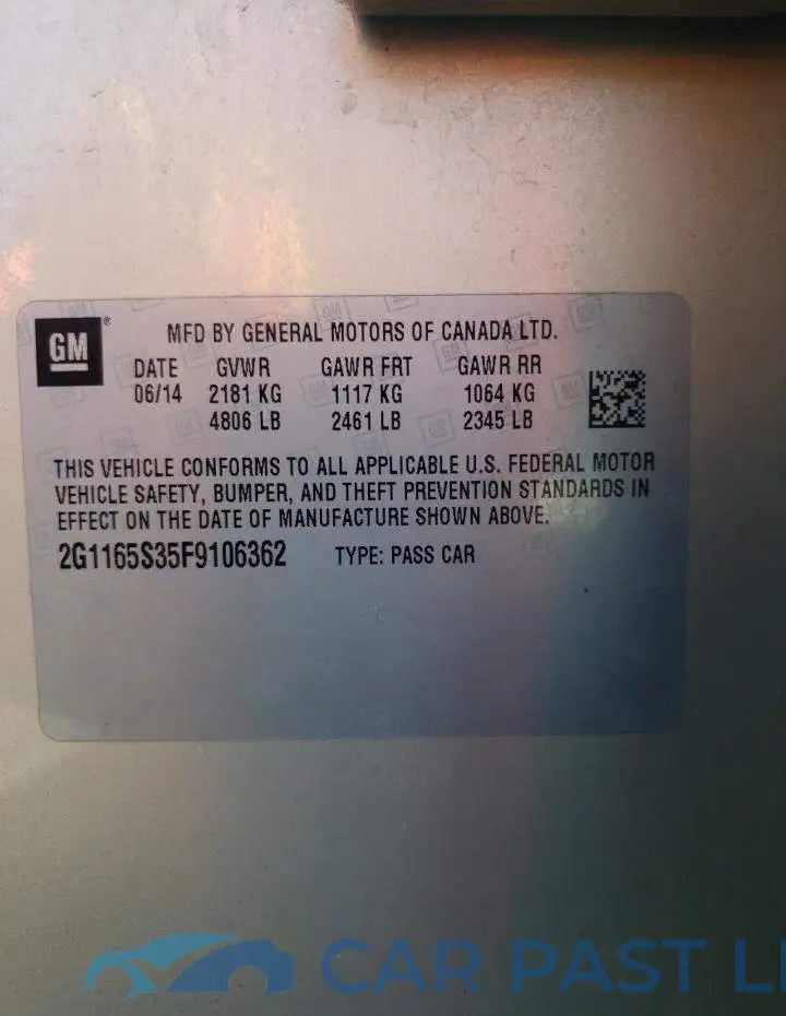 2G1165S35F9106362# 13