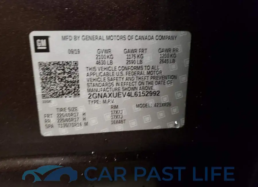 2GNAXUEV4L6152992# 12