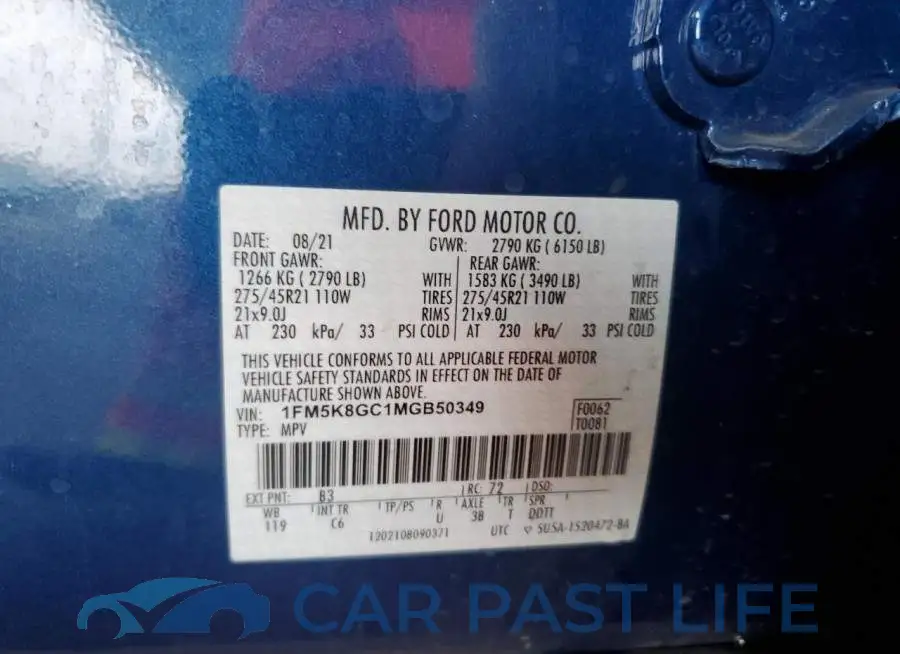 1FM5K8GC1MGB50349# 13