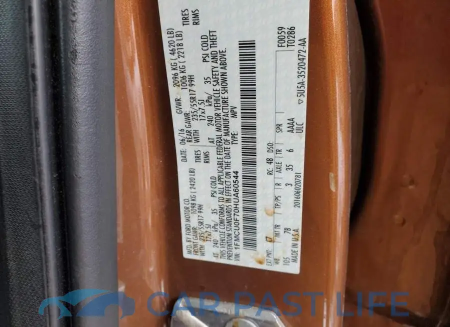 1FMCU0F70HUA60544# 12