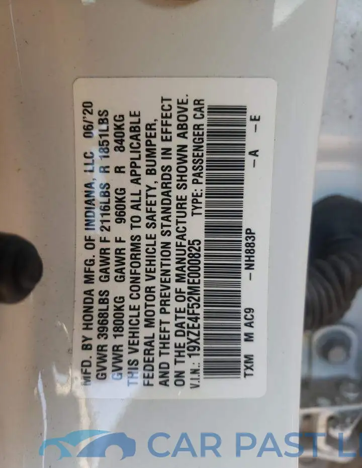 19XZE4F52ME000825# 10