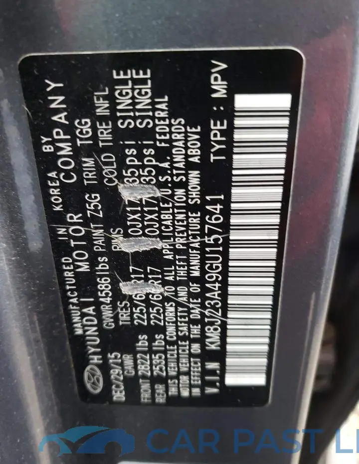 KM8J23A49GU157641# 12