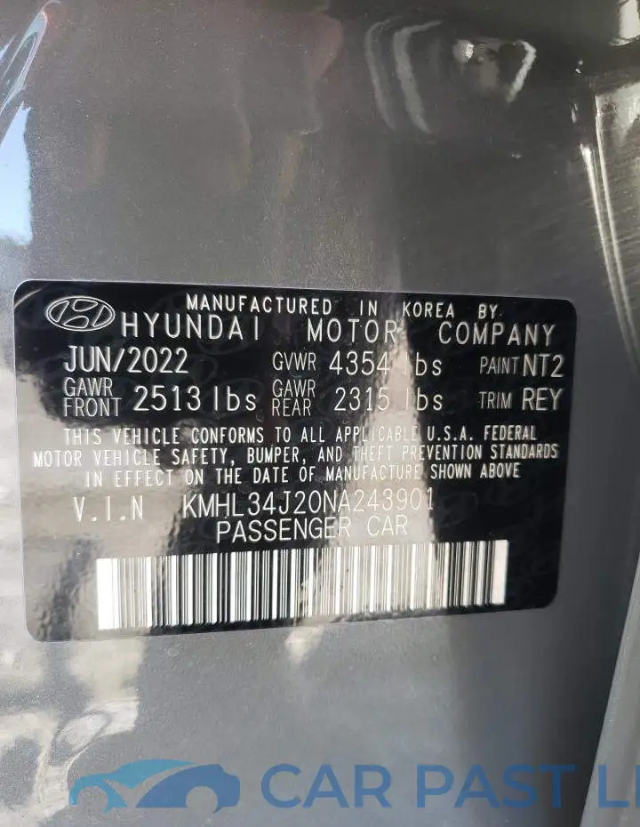 KMHL34J20NA243901# 12