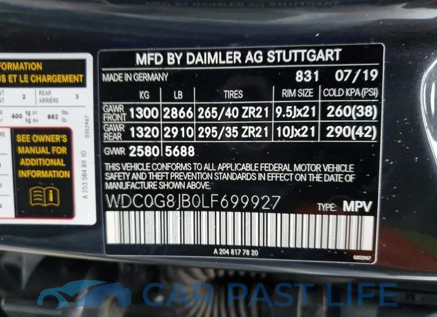 WDC0G8JB0LF699927# 13
