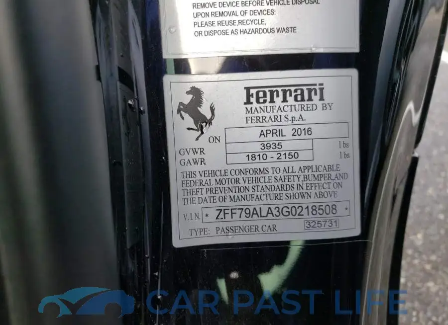 ZFF79ALA3G0218508# 12