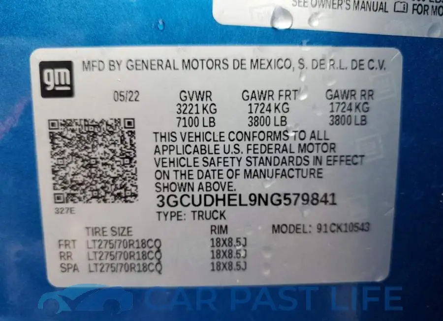 3GCUDHEL9NG579841# 12