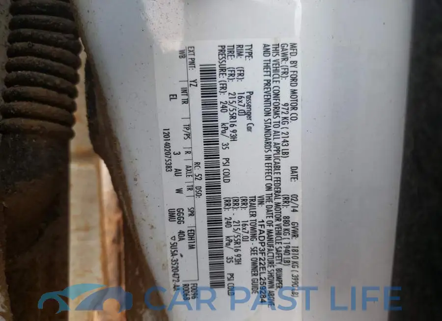 1FADP3F22EL259284# 12