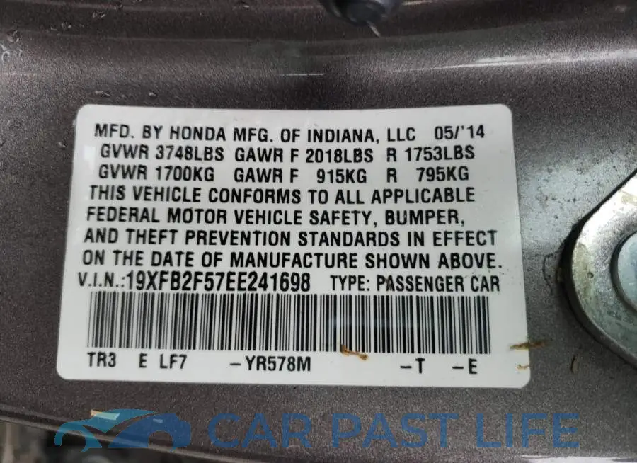 19XFB2F57EE241698# 12