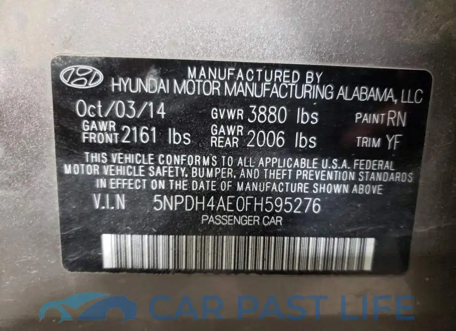 5NPDH4AE0FH595276# 13