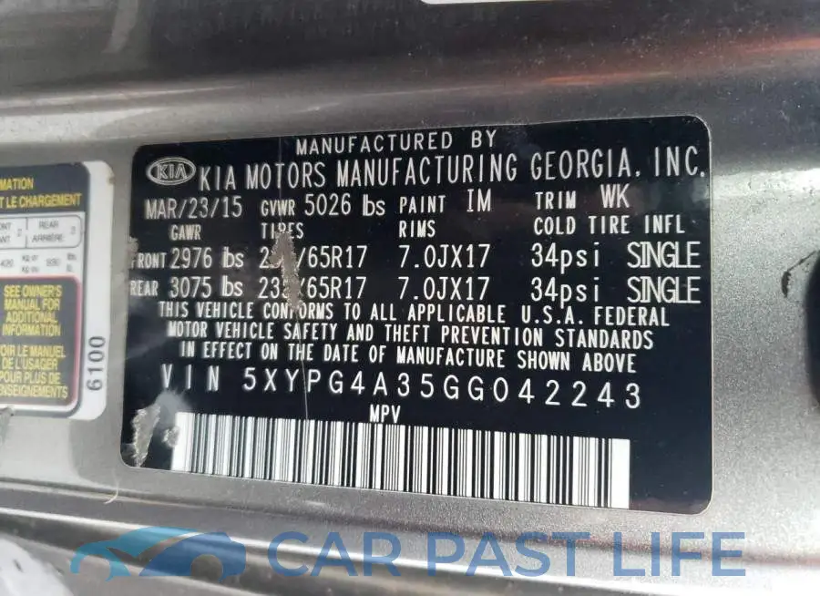 5XYPG4A35GG042243# 13