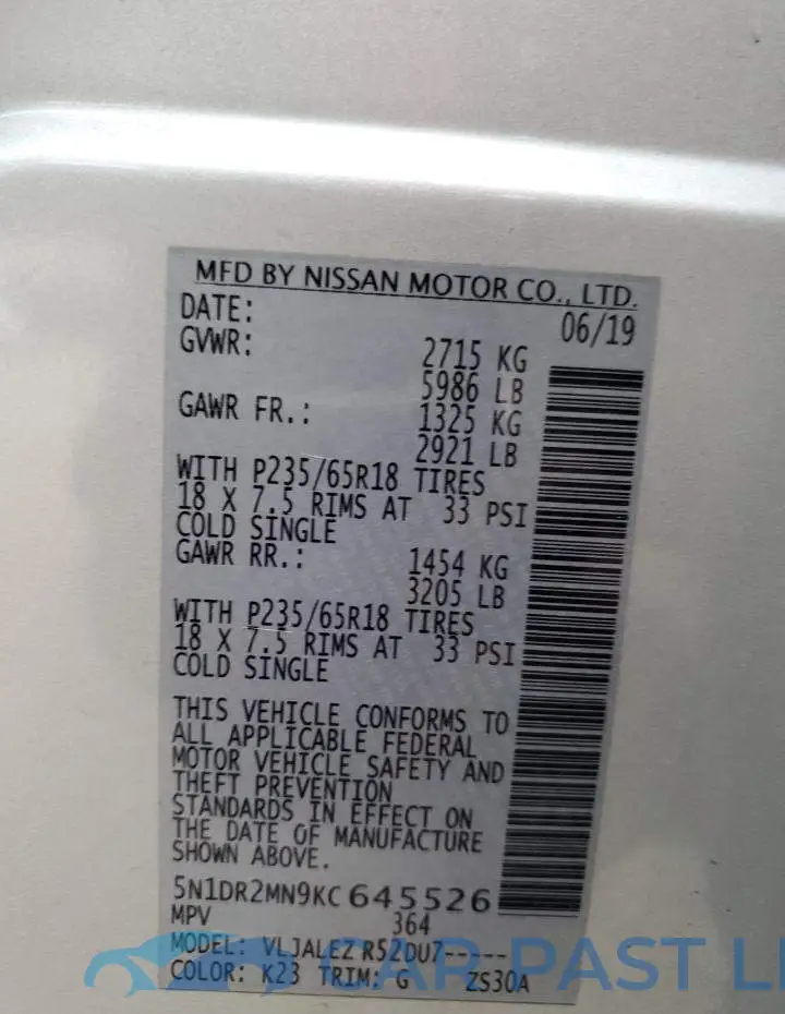 5N1DR2MN9KC645526# 13