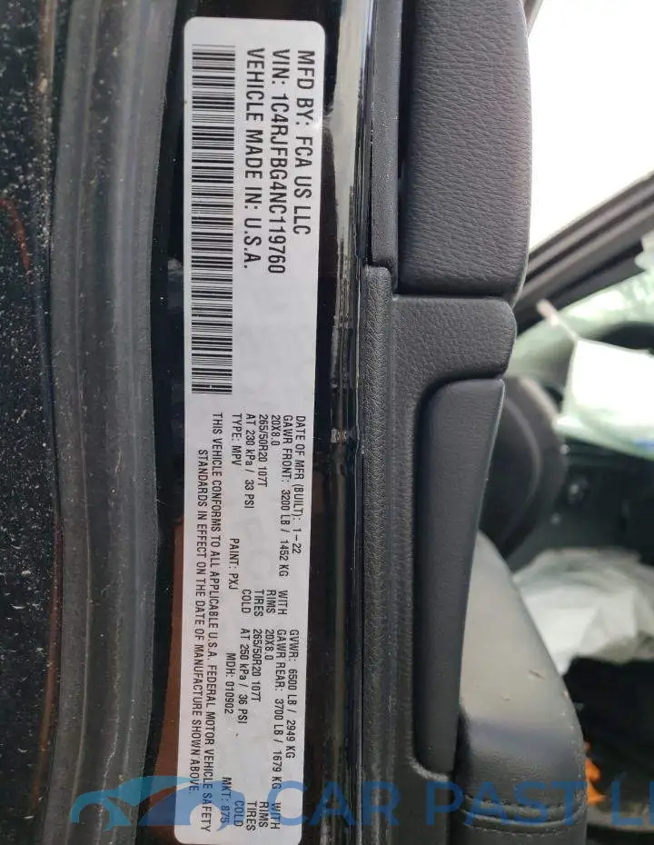1C4RJFBG4NC119760# 13
