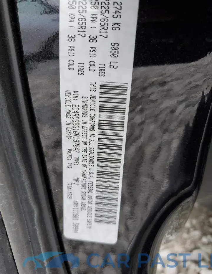 2C4RDGBG1GR197047# 13