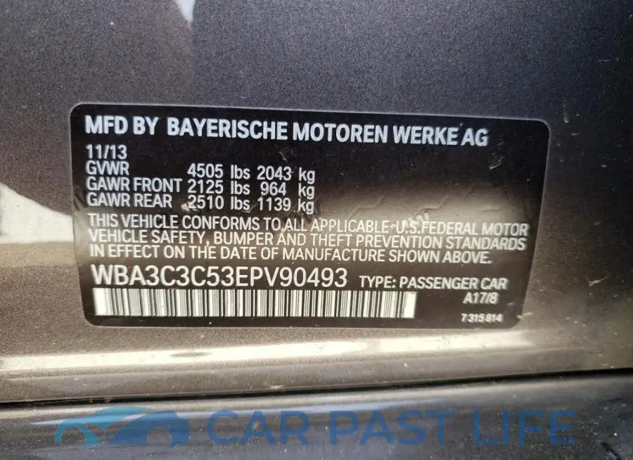 WBA3C3C53EPV90493# 10
