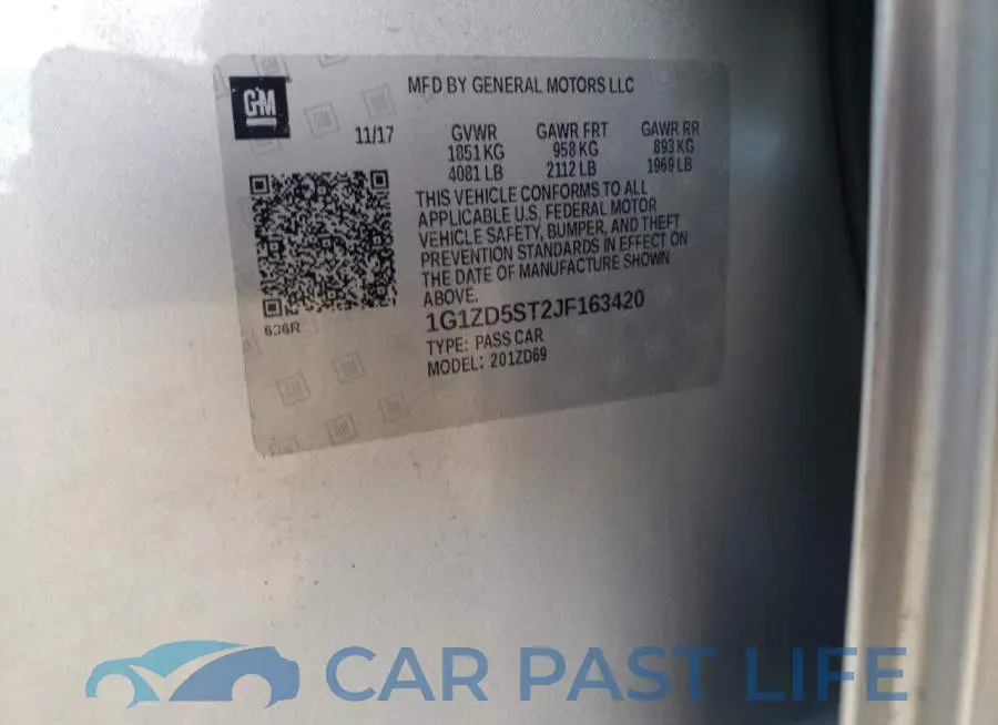 1G1ZD5ST2JF163420# 10