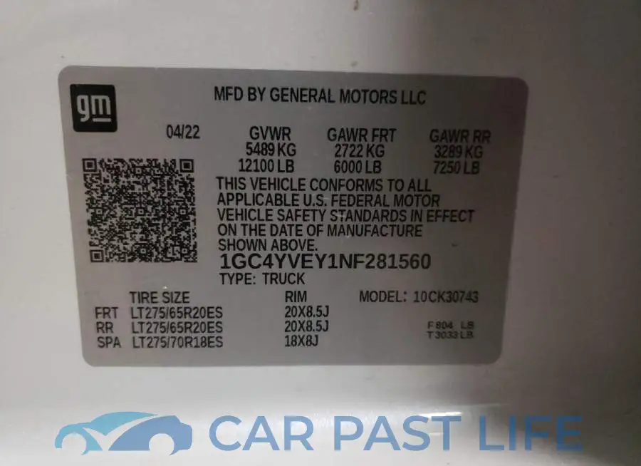 1GC4YVEY1NF281560# 12