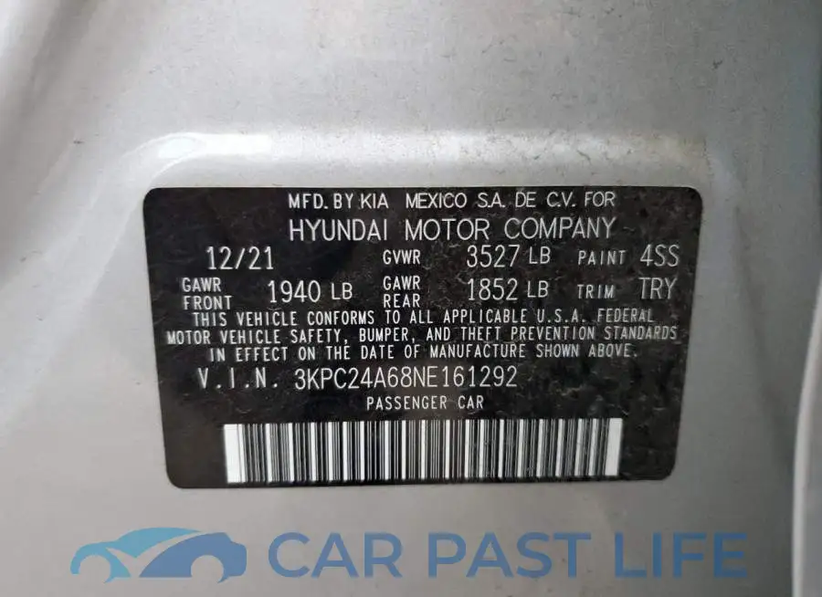 3KPC24A68NE161292# 13