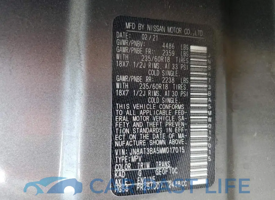 JN8AT3BA5MW017015# 10