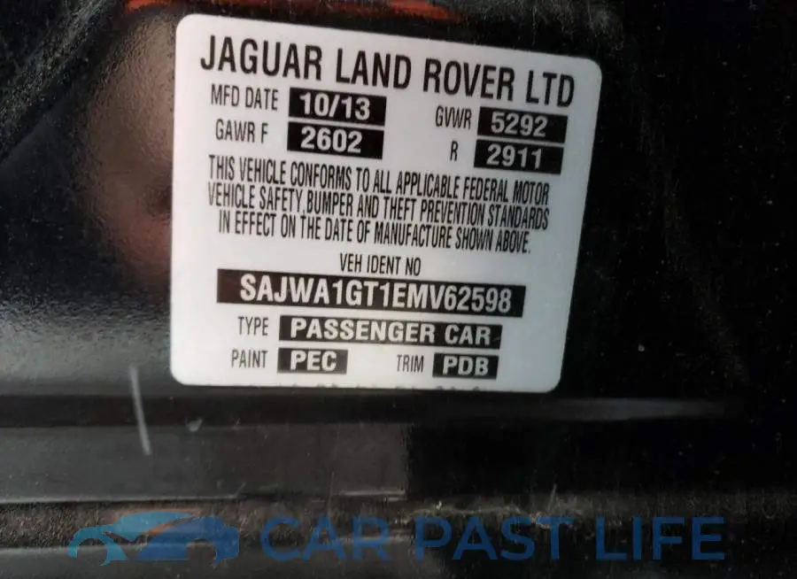 SAJWA1GT1EMV62598# 12