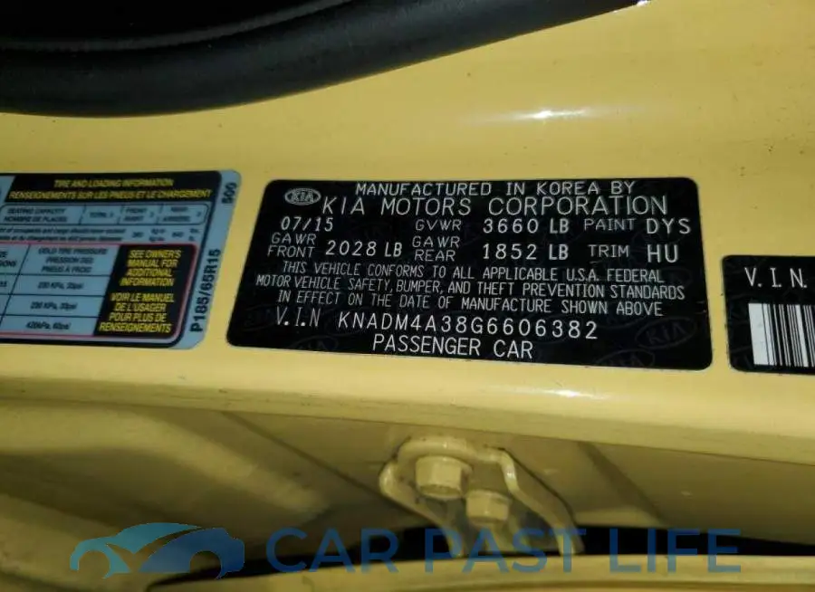 KNADM4A38G6606382# 12