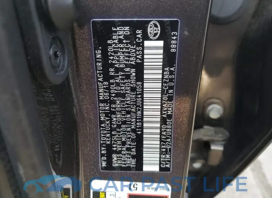 4T1B11HK2JU641058# 12