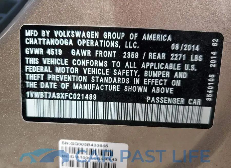 1VWBT7A3XFC021489# 10