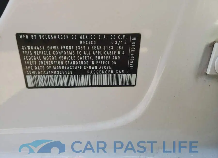3VWLA7AJ1FM325138# 10