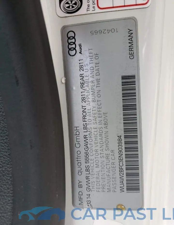 WUAW2BFC3EN903984# 10