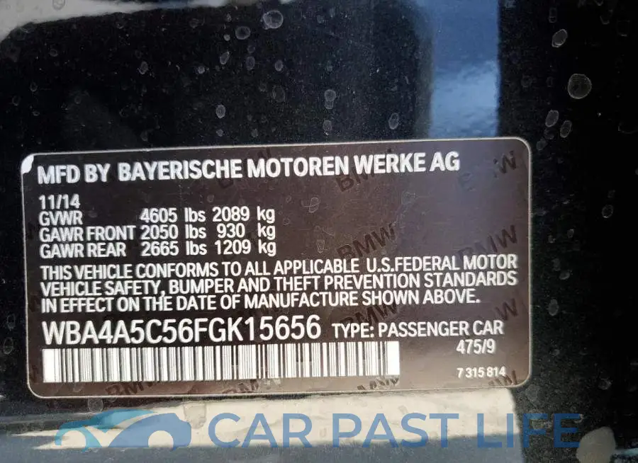 WBA4A5C56FGK15656# 10