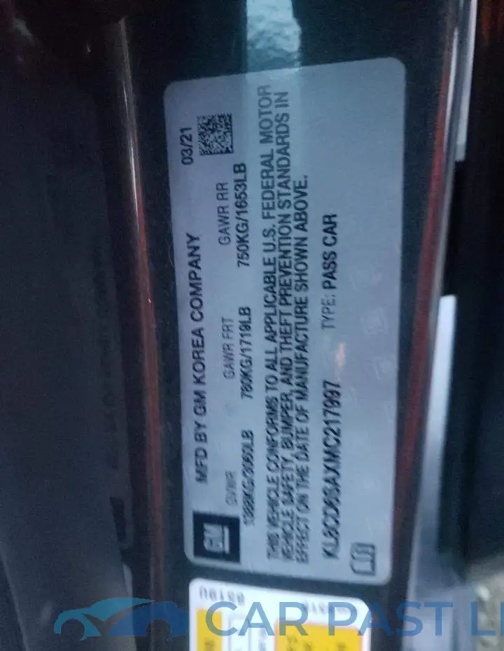 KL8CD6SAXMC217997# 12