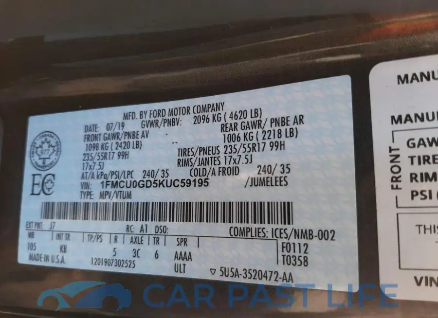 1FMCU0GD5KUC59195# 13