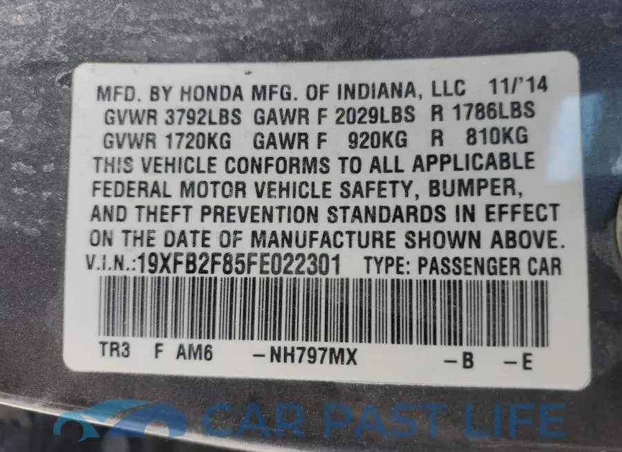 19XFB2F85FE022301# 10