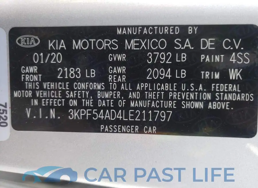 3KPF54AD4LE211797# 12