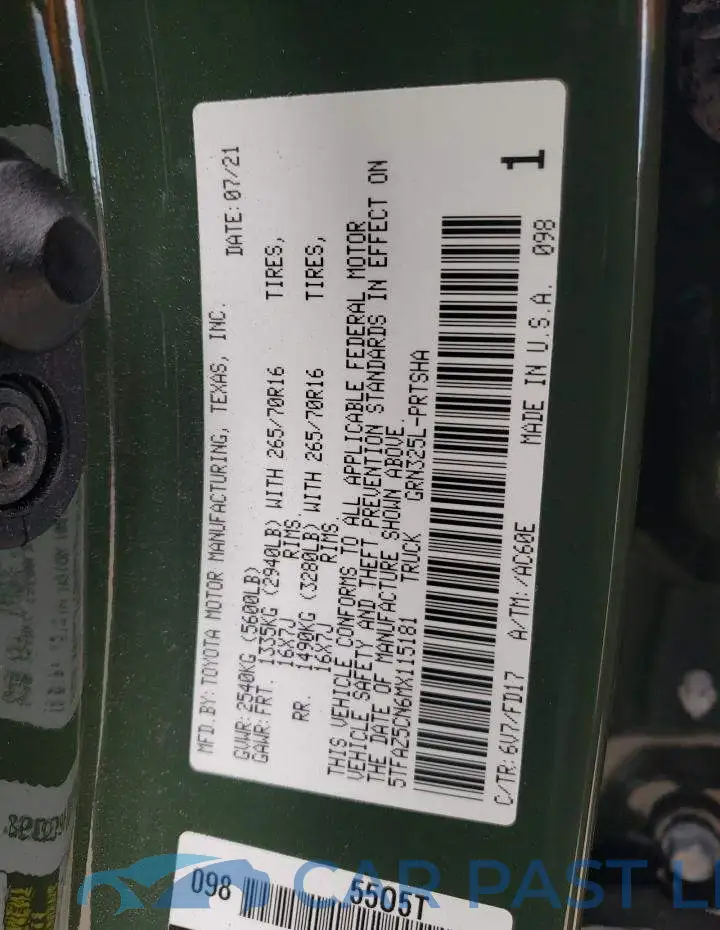 5TFAZ5CN6MX115181# 12