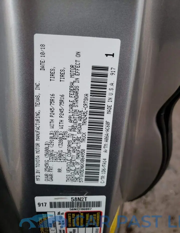 5TFSX5EN6KX064950# 13