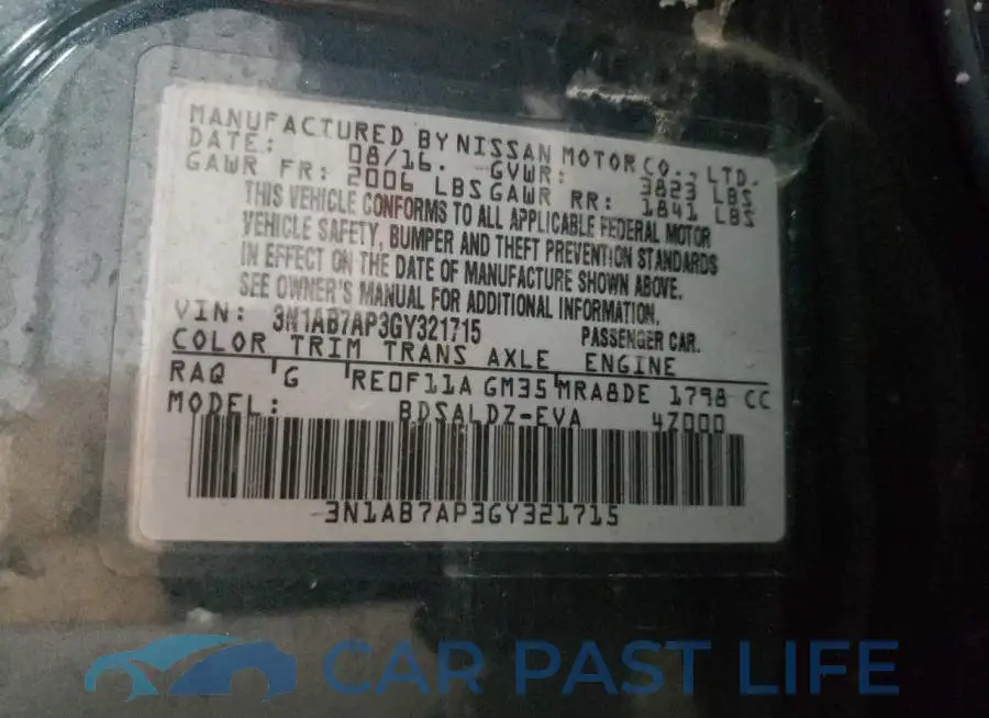 3N1AB7AP3GY321715# 13