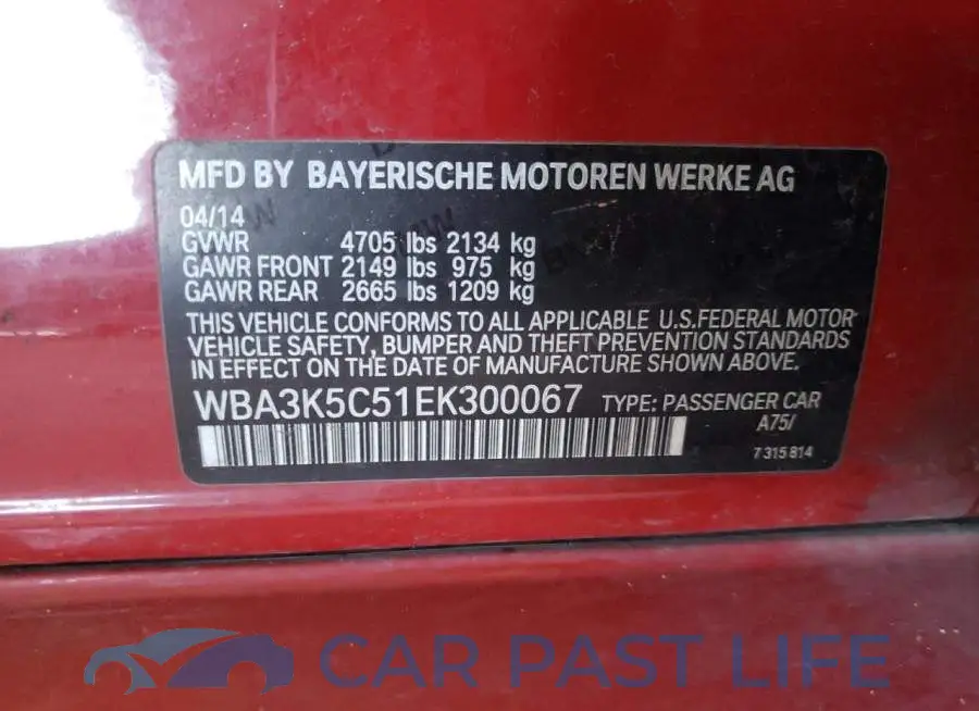 WBA3K5C51EK300067# 12