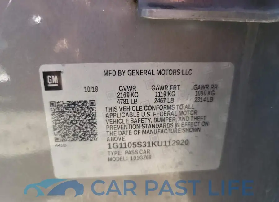 1G1105S31KU112920# 12