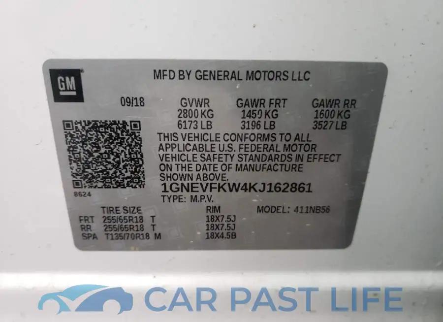 1GNEVFKW4KJ162861# 13