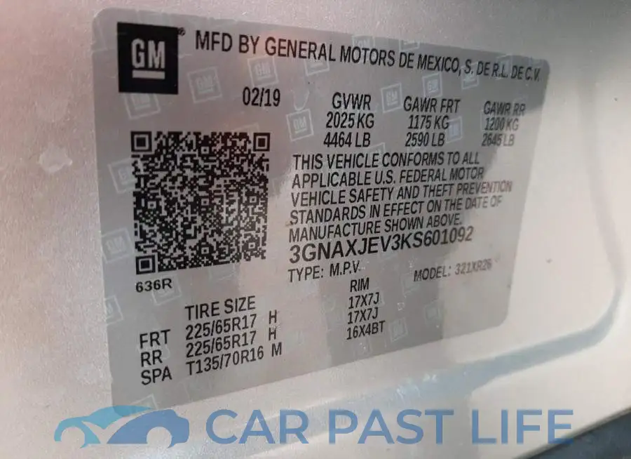 3GNAXJEV3KS601092# 13