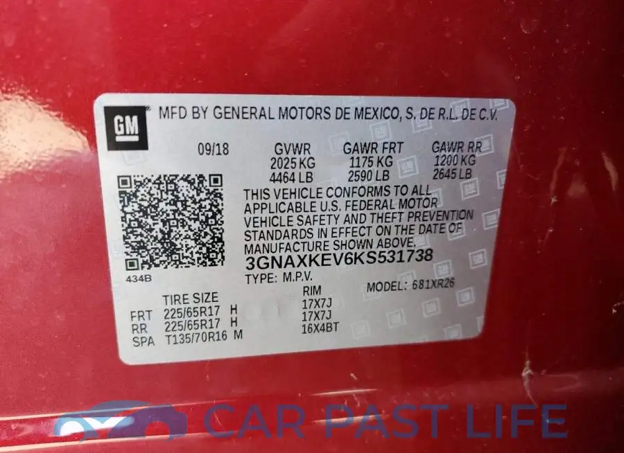 3GNAXKEV6KS531738# 10